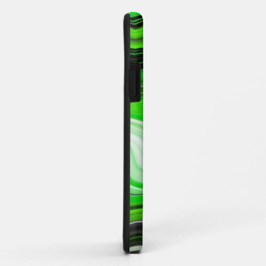 Fluid Artのような緑と黒ストライプのの大理石 Case-Mate iPhoneケース (裏面/右)