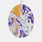 Fluid Artテクスチャ：渦巻絵を描き。 ガラスオーナメント (正面右)