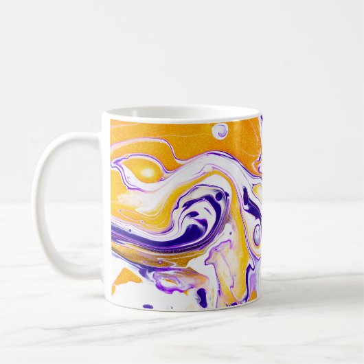 Fluid Artテクスチャ:渦巻絵を描き。 コーヒーマグカップ (左)