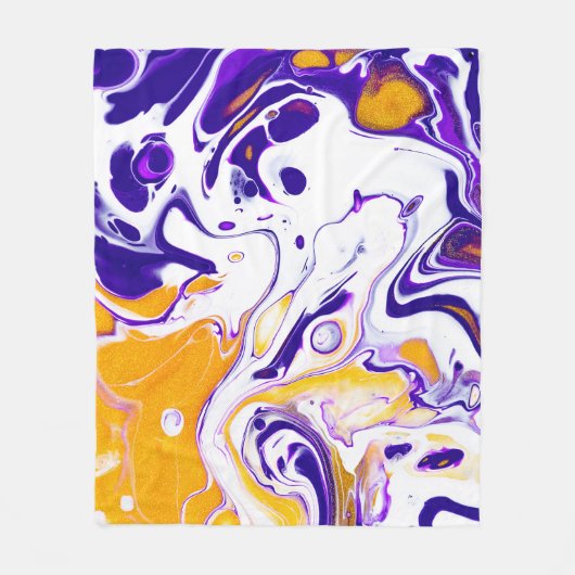 Fluid Artテクスチャ：渦巻絵を描き。 フリースブランケット (正面)