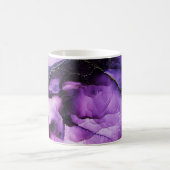 Fluid Art:パープルと金ゴールドラグジュアリー コーヒーマグカップ (中央)