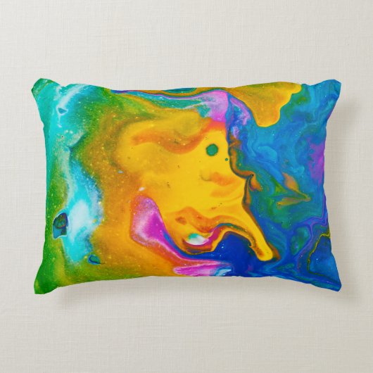 Fluid Art.抽象芸術カラフル背景、壁紙 アクセントクッション (正面)