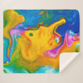 Fluid Art.抽象芸術カラフル背景、壁紙 シェルパブランケット (正面(横))