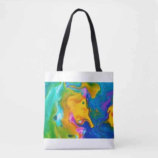 Fluid Art.抽象芸術カラフル背景、壁紙 トートバッグ (正面)