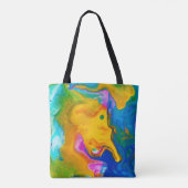 Fluid Art.抽象芸術カラフル背景、壁紙 トートバッグ (裏面)
