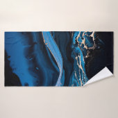 Fluid Art.液体金属金ゴールド(抽象芸術青w) バスタオル (バスタオル)