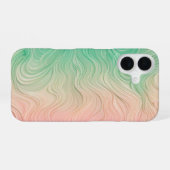 Fluid Gradient Line Art Phone Case iPhone 16ケース (裏面横)