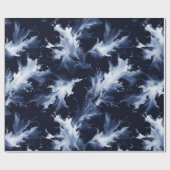 Fluid Ink Black Indigo Splash Abstract Pattern ラッピングペーパー (フラット)