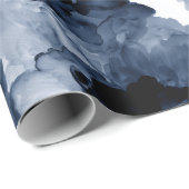 Fluid Ink Black Indigo Splash Abstract Pattern ラッピングペーパー (ロールコーナー)