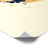 Fluid Ink Formula Car – Blue and Gold Abstract ポスター (角)