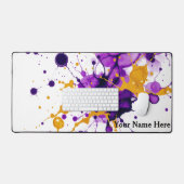 Fluid Ink Gold Marble Modern デスクマット (キーボード&マウス)