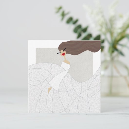 Fluid Ivory Muse Fashion Art Card 招待状 (スタンド正面)