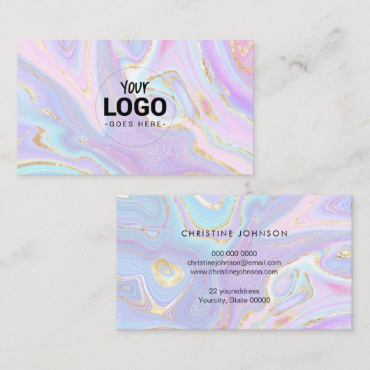 fluid marble名刺のロゴ 名刺 (正面/裏面)