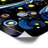 Fluid Moon over landscape ポスター (コーナー)