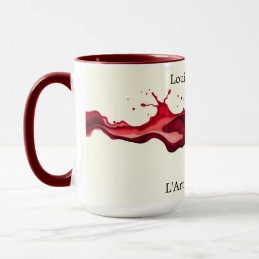 Fluid Red Wine Pour Abstract Art Ceramic マグカップ (左)