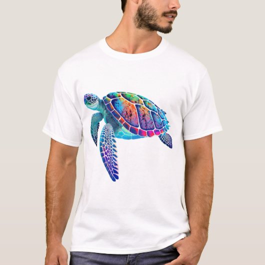 Fluo sea turtle tシャツ (正面)
