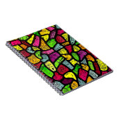 Fluorescent Cartoon Weird Faces Drawing ノートブック (右側)