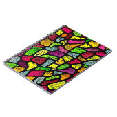 Fluorescent Cartoon Weird Faces Drawing ノートブック (左側)