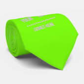 fluorescent green  solid color - add logo ネクタイ (ロール)