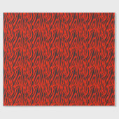 Fluorescent Red Small Zebra Print ラッピングペーパー (フラット)