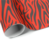 Fluorescent Red Small Zebra Print ラッピングペーパー (ロールコーナー)