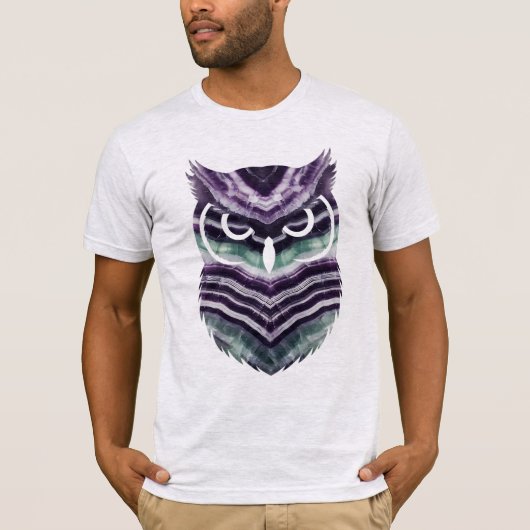 Fluorite Crystal Owl Silhouette Tシャツ (正面)