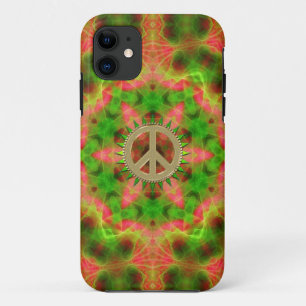 Fluroの六角形の金ゴールドのピースサインのiPhone 5の場合 iPhone 11 ケース