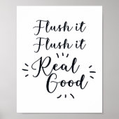 Flush it Flush it Bathroom Sign ポスター (正面)