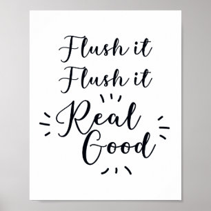 Flush it Flush it Bathroom Sign ポスター