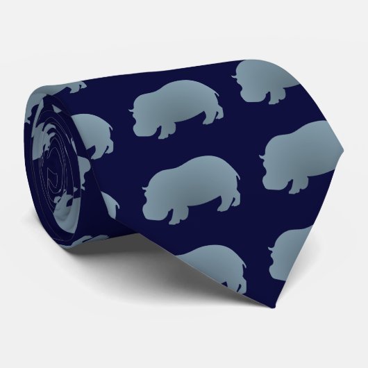 Flusspferd hippo hippopotamus ネクタイ (ロール)