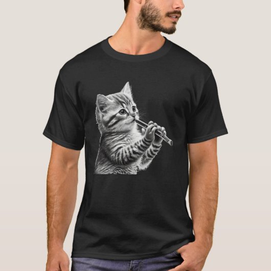Flute Cat 1 Tシャツ (正面)