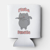 Flute Fanatic Cat Cute Musician Kitty Design 缶クーラー (裏面)