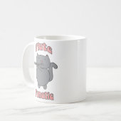 Flute Fanatic Gray Cat Pink コーヒーマグカップ (正面左)