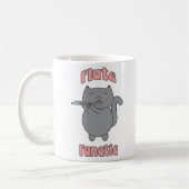 Flute Fanatic Gray Cat Pink コーヒーマグカップ (左)