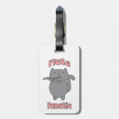 Flute Fanatic Gray Cat Pink ラゲッジタグ (裏面縦)