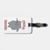 Flute Fanatic Gray Cat Pink ラゲッジタグ (裏面横)