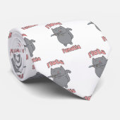 Flute Fanatic Gray Cat Pink Letters ネクタイ (ロール)