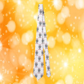 Flute Fanatic Gray Cat Pink Letters ネクタイ