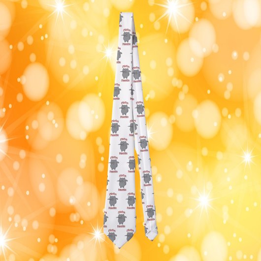 Flute Fanatic Gray Cat Pink Letters ネクタイ