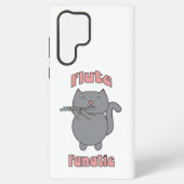 Flute Fanatic Gray Cat Pink Letters Samsung Galaxyケース (裏面)