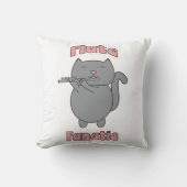 Flute Fanatic Musical Flute Cat Pink クッション (正面)