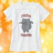 Flute Fantaic Gray Cat Pink Tシャツ