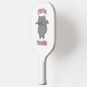 Flute Fantic Pink Gray Cat Funny ピックルボールラケット (左)