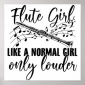 Flute Girl | Flute Flute Gift Ideas ポスター (正面)