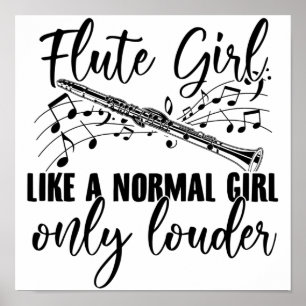 Flute Girl Flute Flute Gift Ideas ポスター