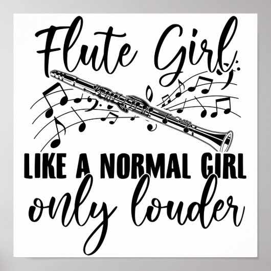 Flute Girl | Flute Flute Gift Ideas ポスター (正面)