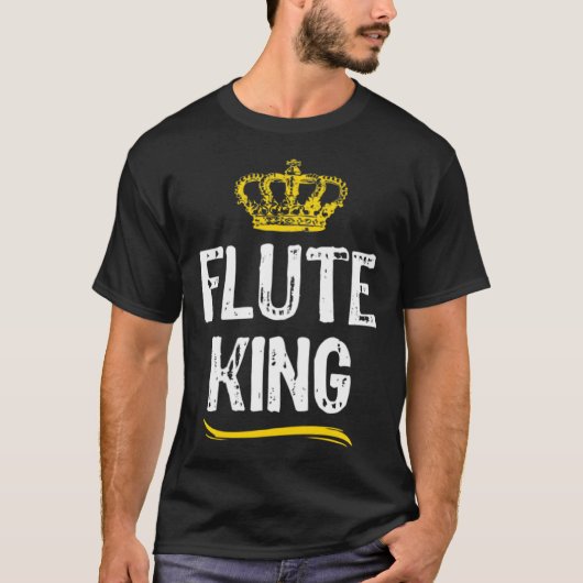 Flute King Men Boys Player  Cool Flutist Tシャツ (正面)