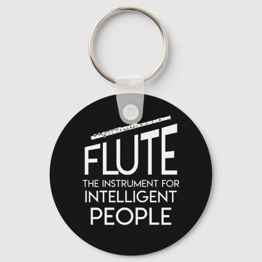 Flute Player Instrument Intelligent People キーホルダー (正面)