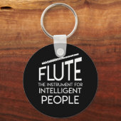 Flute Player Instrument Intelligent People キーホルダー (正面)
