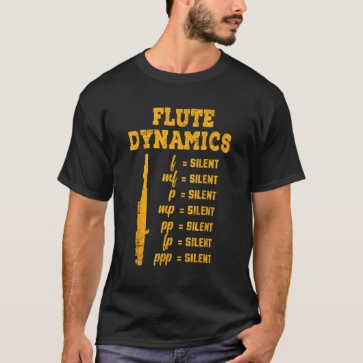 Flute Player Woodwind Instrument Musical Flutist M Tシャツ (正面)